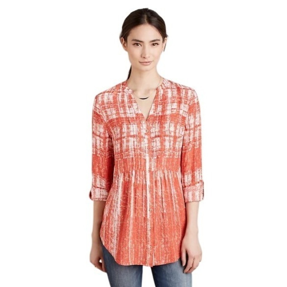Maeve Calia Tunic Blouse In Red Motif Sz 6